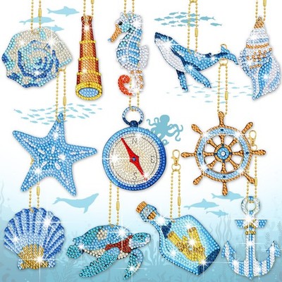 15 Pcs Summer Ocean Diamond Art Kit 18 x 18cm Ocean Theme Craft Set