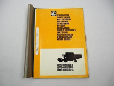 Claas Dominator 56 66 76 Operators Manual Maintenance Wiring Diagram 1981 engl.