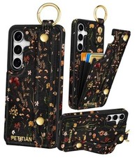 for Case with Wallet - Women Girls Cute Samsung Galaxy S23 FE Grow Flower