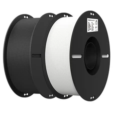 2kg Black & White PLA 1.75mm Filament Bundle for 3D Printing, No-Tangle, +/-0...