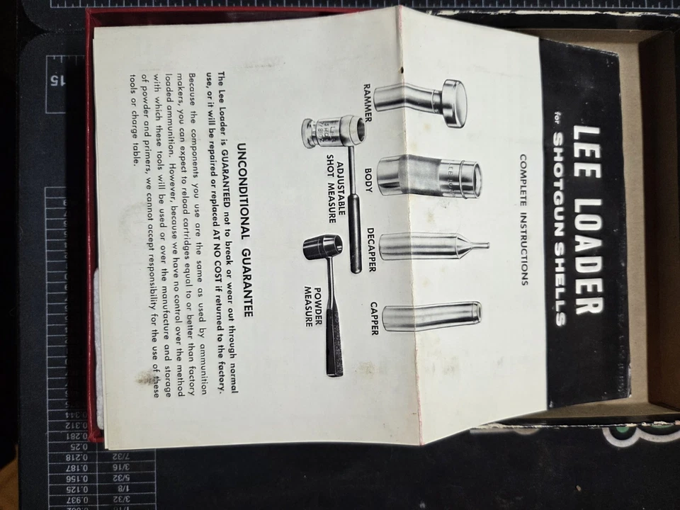Vtg  LEE LOADER 12  Ga. Gauge 3"  Shell RELOADING TOOL Original  box - Image 4 of 4