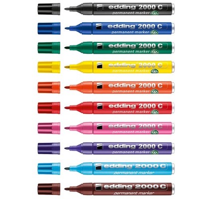 Edding 2000c Permanent Marker Pen 1.5-3mm Bullet Tip 10 Colours Available