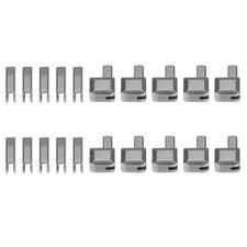 10Sets Zipper Repair Kits, 5 Retainers Box  Insertion Pins, Metallic Black