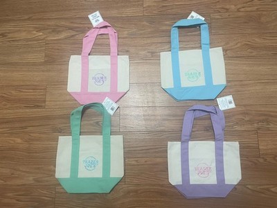 (RARE) Trader Joe s Mini Tote Pastel Canvas Tote Bag LIMITED SET of 4