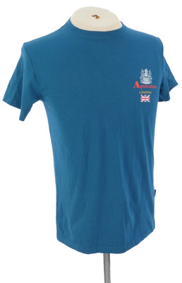 Aquascutum Mens T Shirt Teal Blue London Union Jack size M Sports Activewear