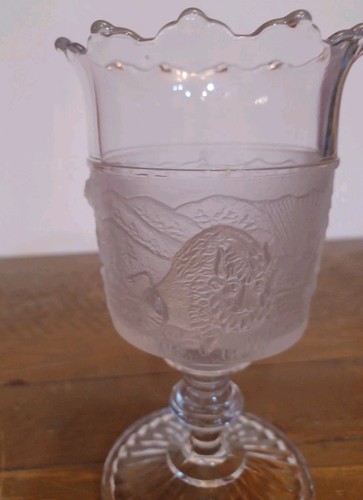 Antique Early American Westward Ho Gillinder &Sons Frosted Embossed Glass... - Picture 12 of 12