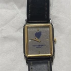 Wolfswinkel Seiko Tank Watch Men Silver Gold Tone 9020-5029 Leather Band Rare