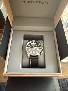 Hamilton Khaki Aviation Men's Black Watch with Leather Band H64615735