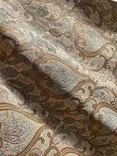 SAGE BEIGE GOLD Damask Chenille Upholstery Brocade Fabric 56 in. Sold BTY