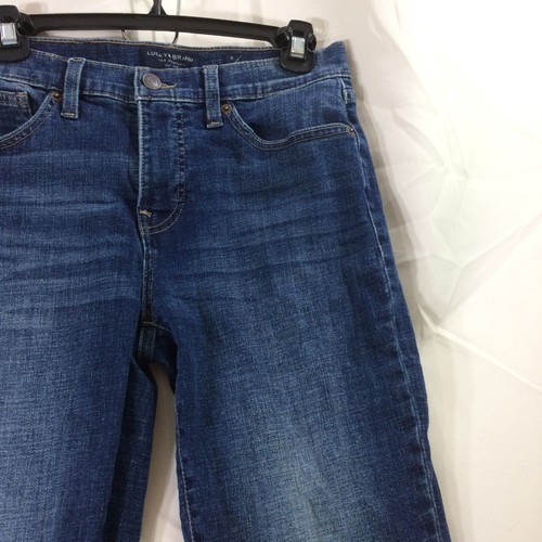 Jeans donna Lucky Brand Ava Mid Crop taglia 6/28 denim elasticizzato lavaggio scuro - Foto 4 di 5