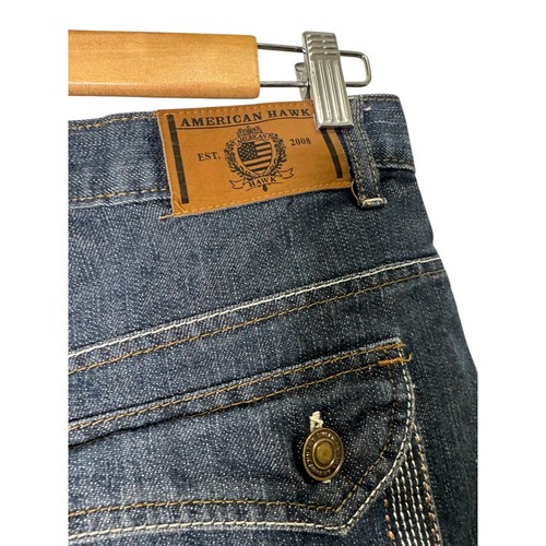 American Hawk Boys Denim Blue Jorts Size 18 Hip Hop Y2K Skater Baggy Shorts - Picture 6 of 6