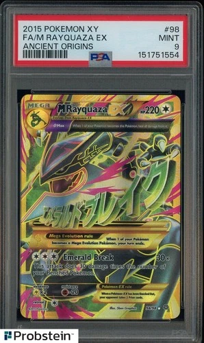 2015 Pokemon XY Ancient Origins #98 FA M Rayquaza EX PSA 9 MINT