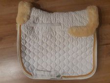Wonderpad Lammfell Schabracke Turnier Dressur FULL weiß / hellgelb TOP