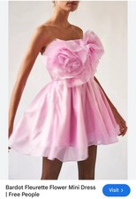 Bardot Fleurette Mini Dress Pink Sz 4 S/M Free People LoveShackFancy party $269