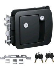 All-Metal RV Door Lock Replacement, Black Motorhome Door Latch Lock Fits 4.25" x