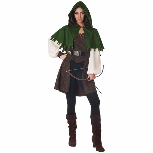 Legendäres Robin Hood Mittelalter Sherwood Bogenschütze Krieger Erwachsene Damen Kostüm