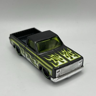 2007 Hot Wheels '83 Chevy Silverado HW Flames Green Diecast 1:64