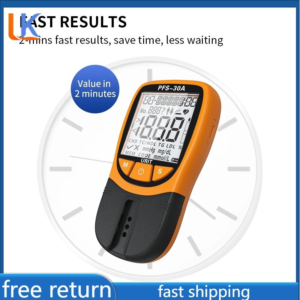 5 in1 Cholesterol Tester Blood Lipid MeterTotal Triglyceride High Low Density ah