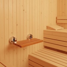 "Banco de asiento de pared de ducha plegable de madera de teca real de 20"" 440 lb plegable níquel cepillado"