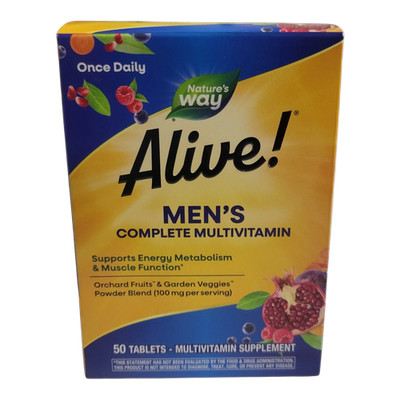 Alive! Men's Energy Complete Multi-Vitamin 50 Count EXP 11/2025