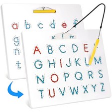 Magnetic Letter Tracing Board, Double-Sided ABC Magnets for Black
