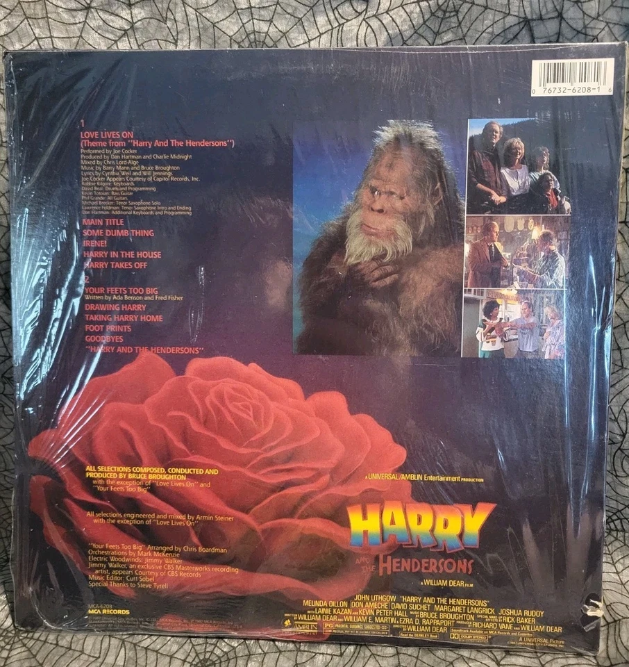Harry and the Hendersons Soundtrack Vinyl LP Bruce Broughton Score New Sealed - Image 2 of 4
