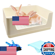 VCEPJH Extra Large Rabbit Litter Box for Cage - Corner Plastic Pet Toilet