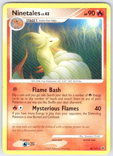 Ninetales 36/127 Rare Platinum Pokemon Lightly Played