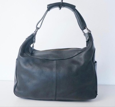 Tod's Logo-embossed One-Shoulder Bag Black Leather Round shape Women's Handbag