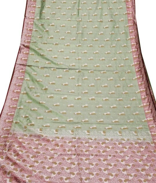 Sari de seda arte reciclado vintage - sari estilo ecológico artesanal sostenible ASS1222 Foto 2 de 4