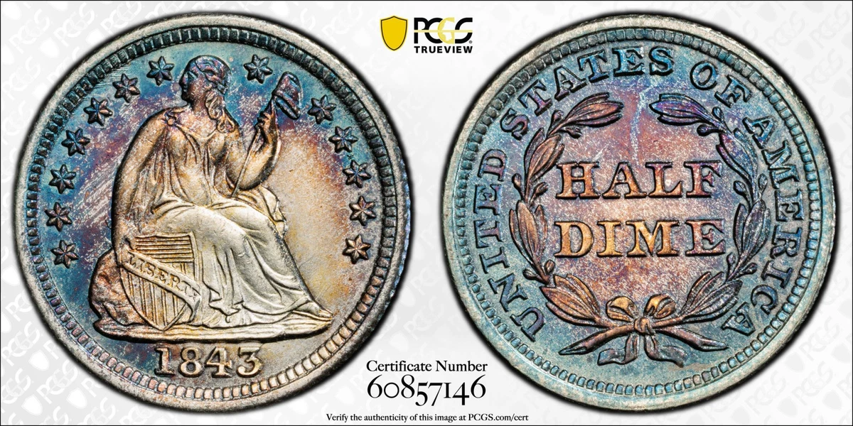 1843 Year Seated Liberty Half Dimes (1837-1873) for sale | eBay