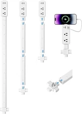 Outlet Extender Stick 1 USB-C 2 USB-A 2 AC Outlets 6-35" Extension White