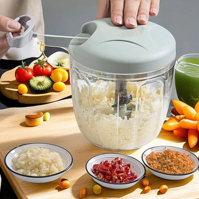 Multifunction Ginger Garlic Grinder Manual Vegetable Cutter Food Chopper