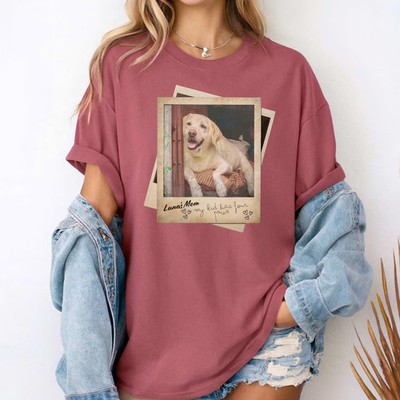 Custom Pet Photo Comfort Tee Personalized Dog Cat Picture