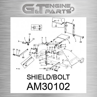 AM30102 SHIELD/BOLT fits JOHN DEERE (New OEM)