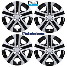 4 Pack 17" Wheel Covers Snap On Hubcap Silver & Black for 2013-2018 Toyota RAV4