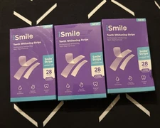 iSmile Teeth Whitening Strips - Coconut Oil -  3 Boxes (84 Strips) New Sealed