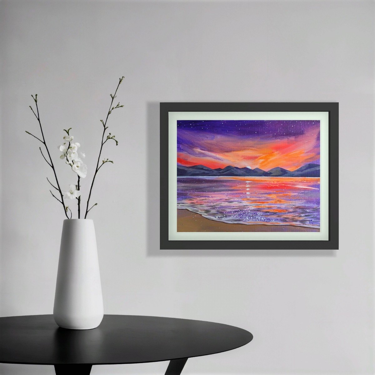 Beach Sunset Art - Original Painting On Canvas - Landscape