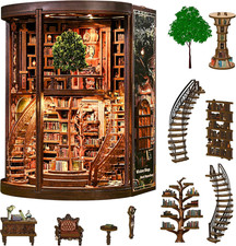 Book Nook Kit, 3D Wooden Puzzles for Adults, DIY Miniature House Kit for Adults,
