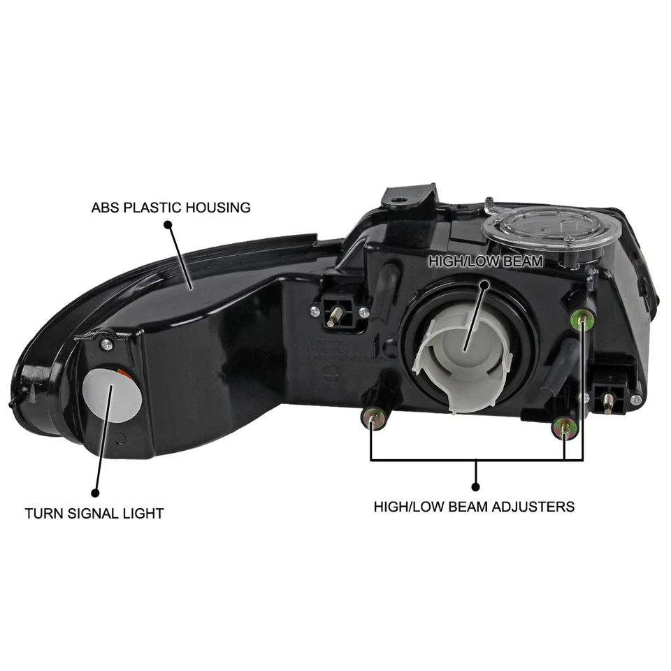 Black Fits 1996-2000 Dodge Grand Caravan Chrysler Town & Country Headlights Lamp Foto 4 de 4