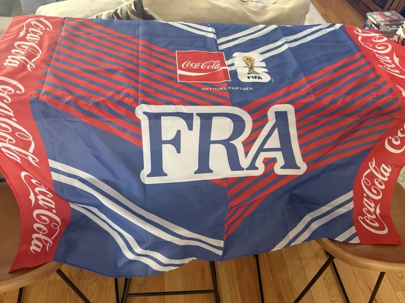 Coca-Cola FIFA Official Partner FRA France Flag Banner Blue Red White