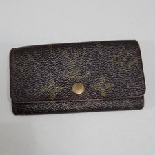 Louis Vuitton Monogram Brown Leather Key Holder Logo Designer Unisex 4.3in