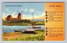 Cape Cod MA-Massachusetts, Greetings from Cape Cod, Poem Vintage Postcard