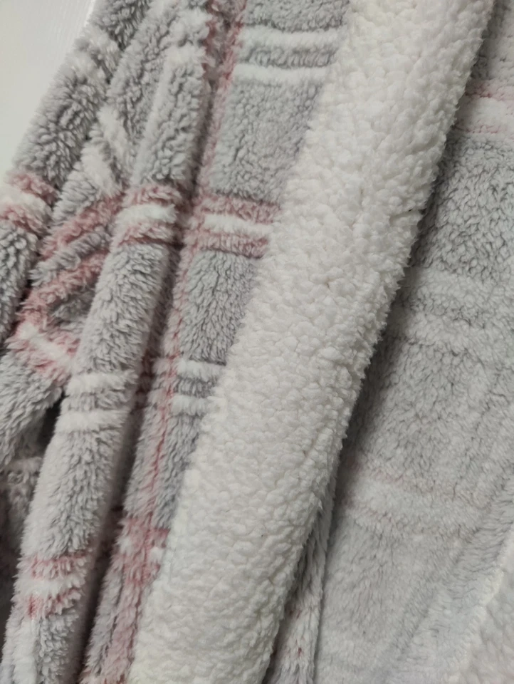 Vestido largo alto Sally 18/20 hasta el suelo con capucha Sherpa polar gris Foto 4 de 4