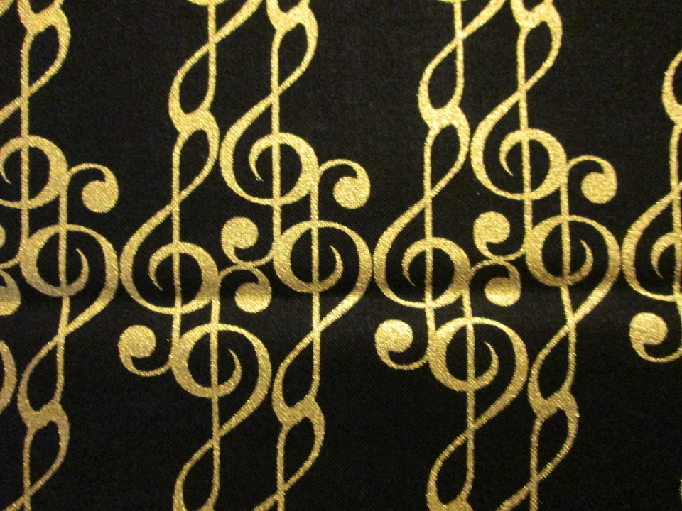 NOTAS DE MÚSICA BLANCO PLATA METALIZADO FONDO BLANCO TELA DE ALGODÓN 7 pulgadas chatarra Foto 4 de 4