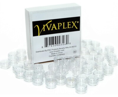 Vivaplex, 50, klar, leer, 5 Gramm Kunststoff Topf Gläser, Kosmetik Behälter versiegelt