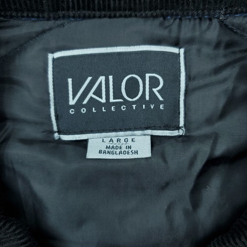 Valor Collective Corduroy Jacket Mens Large Blue Lined Workwear Quilted Full Zip - Picture 7 of 11