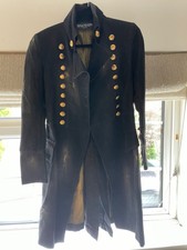 Balmain Womens Denim Couture Coat