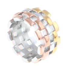 Silver Tone Fashion Three Tone Stainless Steel Ring KLS048-MIX8