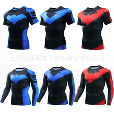 Titans The Batman Nightwing Robin 3D T-Shirts Superhero Sports Fitness Top Tee